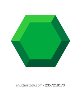 Illustration of a hexagon in minimalistic style. Minimalistic polygon type in minimalistic volumetric style.