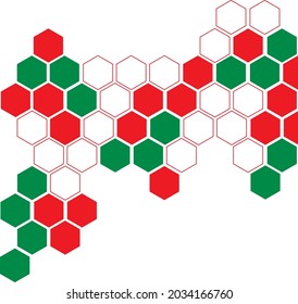 illustration of hexagon pattern is abstract pattern arranged of a hexagon from the shape of beehive.