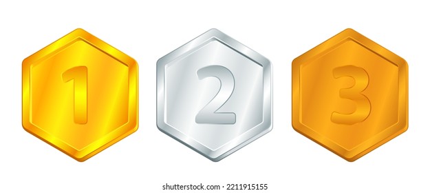 Illustration of hexagonal rewards set