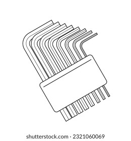 It is an illustration of a hexagonal stick wrench_ set.