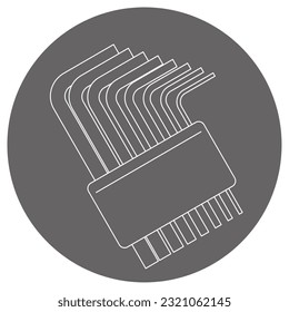 It is an illustration of a hexagonal stick wrench_ set.