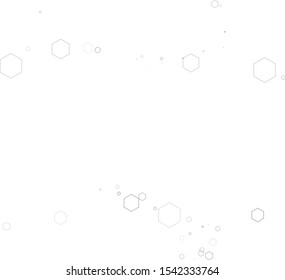 Illustration with hexagons on light background. Abstract technology communication design innovation concept background. Vector hexagons pattern. Graphic pattern communication. Modern geometric texture