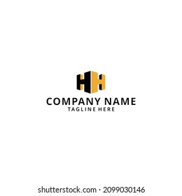 ilustración HH 3D letra inicial vetcor de diseño del logotipo inmobiliario
