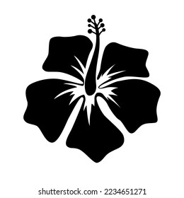 Illustration of hibiscus flower. Design element for logo, label, design. Vector illustration