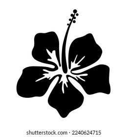 Illustration of hibiscus flower. Design element for logo, label, design. Vector illustration