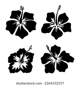 Illustration of hibiscus flower. Design element for logo, label, design. Vector illustration