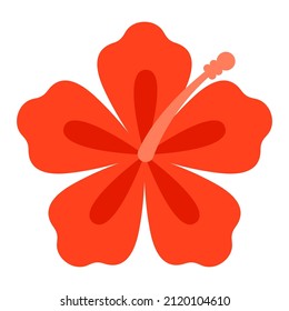 Ilustración de la flor del hibisco. Imagen de verano para vacaciones o vacaciones.