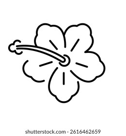 Illustration of hibiscus flower. Summer image for holiday or vacation.