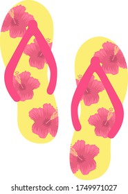 Ilustración de las bobinas de impresión de hibiscus.