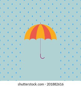 Illustration: Hide from the rain under un umbrella