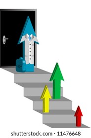 Illustration of hierarchy with arrows