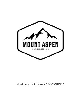 Illustration of high abstract mountain seen from a distance looks beautiful and large logo design