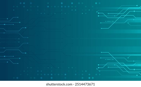 Illustration von hoher Computertechnologie auf blauem Hintergrund. Abstraktes futuristisches Design. Sci-Fi, dynamische Vektorgrafik. Hi-Tech-Konzept für digitale Technologie.