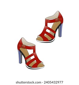 illustration of high heel women's sandals