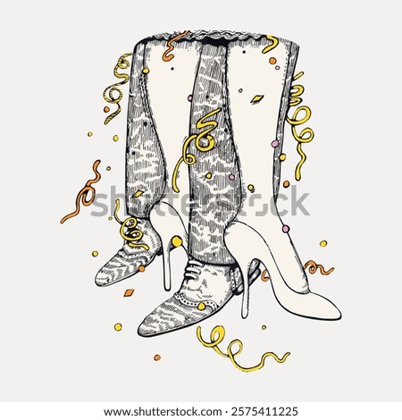 Similar – Image, Stock Photo Woman boots surrounded by autumn leaves, above view