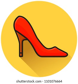 Illustration of high heels circle flat icon