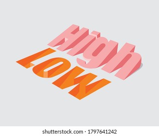 Illustration von hoher und niedriger Typografie