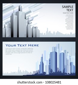 illustration of high modern building in cityscape template