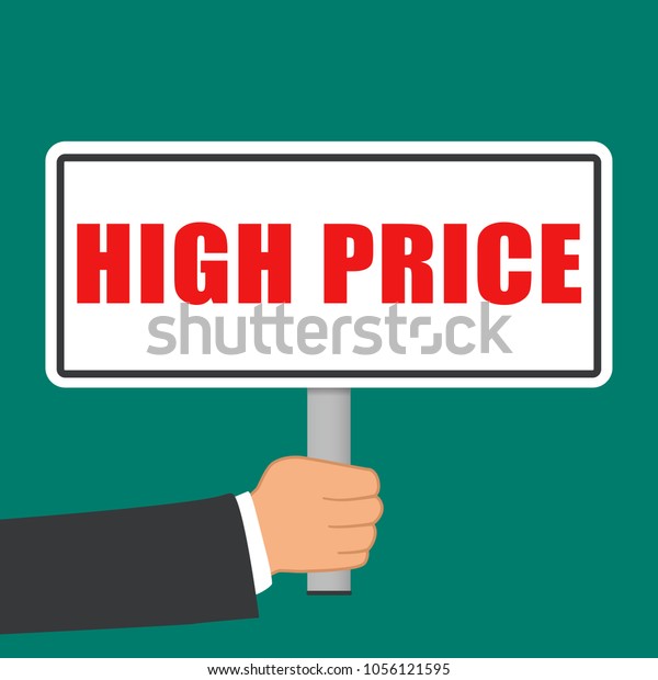 Illustration High Price Sign Flat Concept Stock Vector (Royalty Free ...