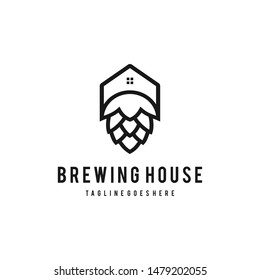 Illustration of a high quality beer brewery at home logo design.