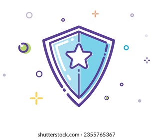 Ilustración de protección de alta calidad. Ilustración de esquema del Escudo