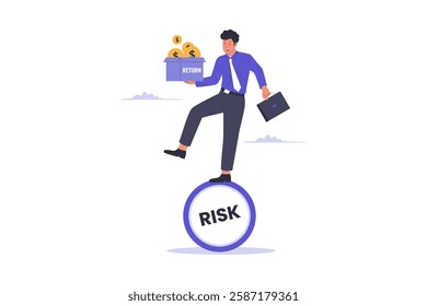Illustration of high risk investment. Illustrations for websites, landing pages, mobile apps, posters and banners