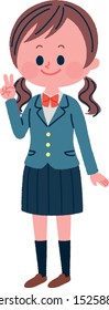 
Illustration of a high school girl