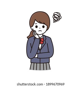 Illustration of a high school girl who has trouble