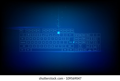 illustration of high tech keyboard with binary number