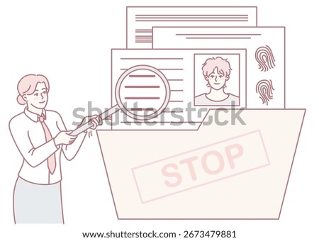 An illustration highlighting data protection processes, emphasizing privacy and thorough identity verification checks