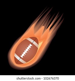 illustration of highly rendered fire effect football, isolated in black background.