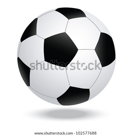 illustration of highly rendered soccer ball, football, isolated in white background.