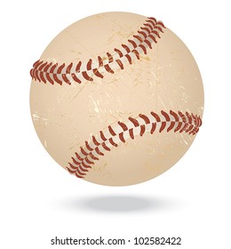 illustration of highly rendered vintage baseballs, isolated in white background.