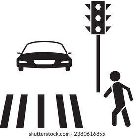 illustration of a highway crossing icon	
