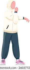 Illustration of a hijab arm stretching