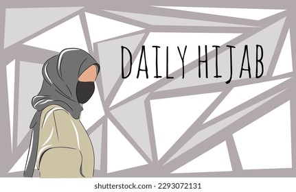 illustration of hijab, modern hijab, modern hijab for young Muslim women