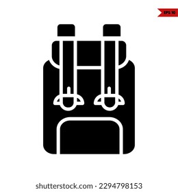 illustration of hiking backpack glyph icon 