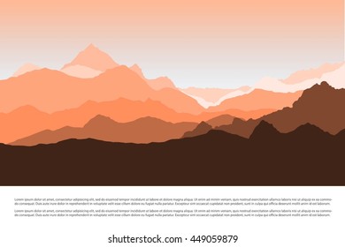 illustration with hill landscape