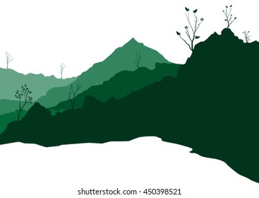 illustration with hill landscape