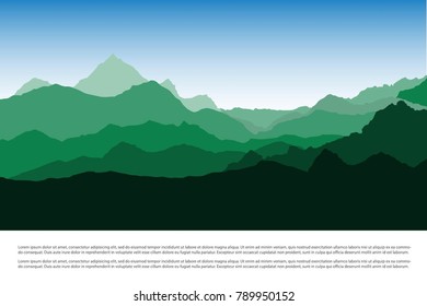 illustration with hill landscape