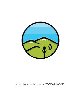 illustration of hills logo template
