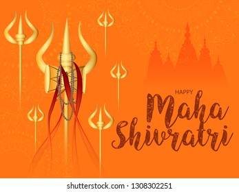 Illustration of Hindu Festival Maha Shivratri Background.