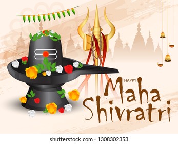 Illustration of Hindu Festival Maha Shivratri Background.