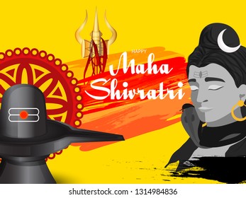 Illustration of Hindu Festival Maha Shivratri Background.