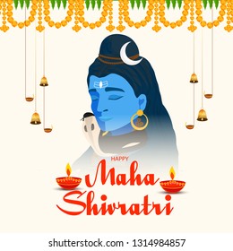 Illustration of Hindu Festival Maha Shivratri Background.