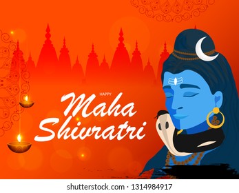 Illustration of Hindu Festival Maha Shivratri Background.