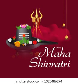 Illustration of Hindu Festival Maha Shivratri Background.