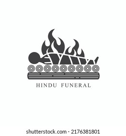 Illustration Of Hindu Funeral, Vector Art.