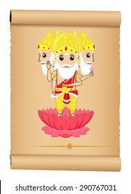 Illustration of Hindu God Brahma