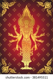 Illustration of Hindu God Brahma